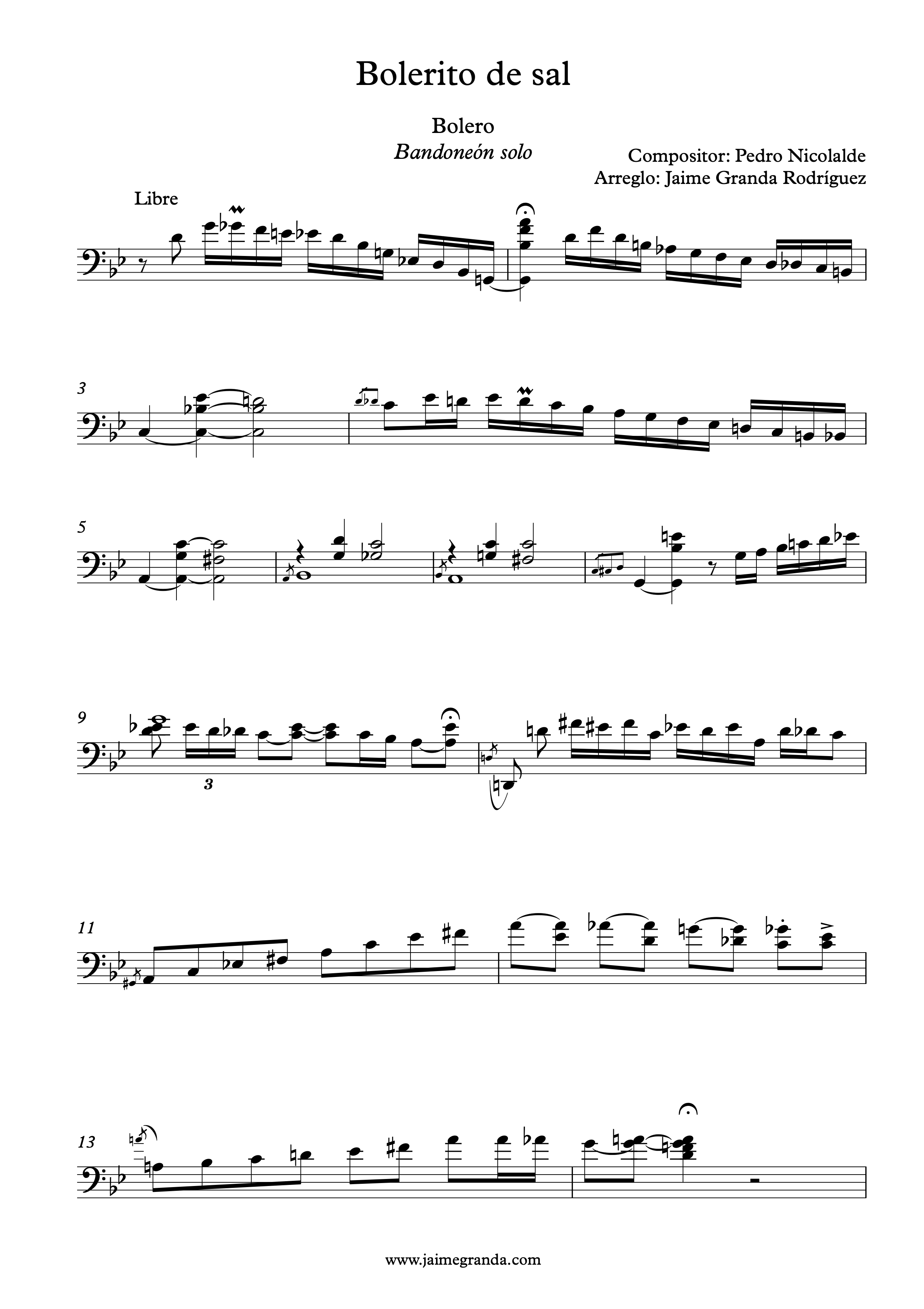Bolerito de sal - Bandoneon solo